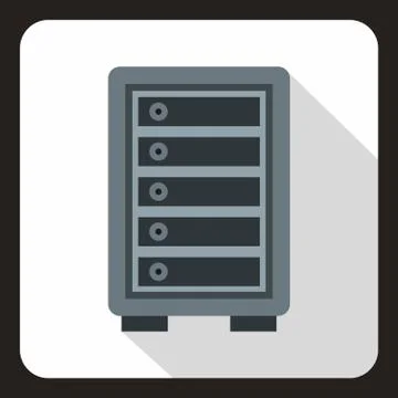 Security safe locker icon, flat style Illustrazione stock