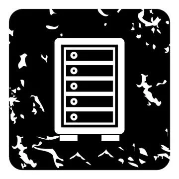 Security safe locker icon, grunge style Illustrazione stock