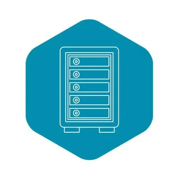 Security safe locker icon, outline style Illustrazione stock