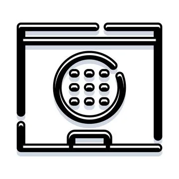 Security safe with numeric keypad lock icon Stock Illustration