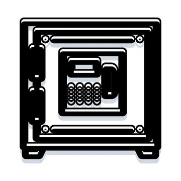 Security safe vault cabinet protecting valuable assets Ilustración de archivo