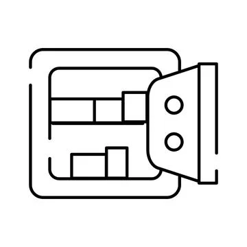 Security safe vault open with money storage Stock Illustration
