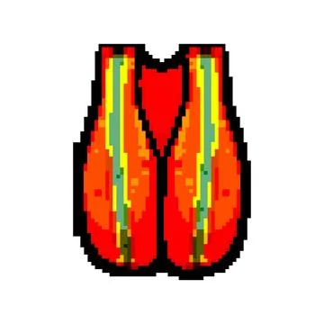 Security safe vest game pixel art vector illustration Stock Illustration
