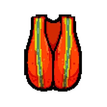 Security safe vest pixel art vector illustration Stock Illustration