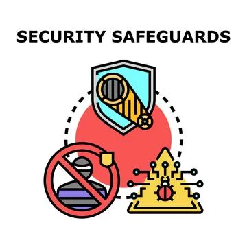 Security safeguards protecting data from cyber threats Stockillustratie