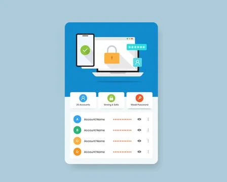 Security, safety and password management representative simple illustration Ilustración de archivo