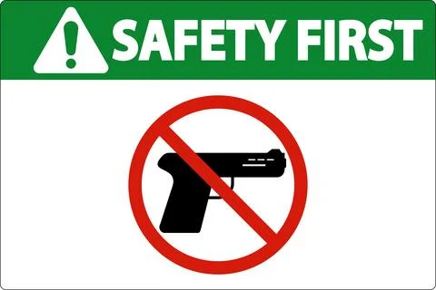 Security Safety First Sign On White Background 스톡 일러스트