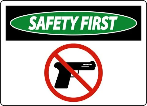 Security Safety First Sign On White Background イラスト素材