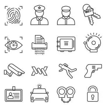 Security, safety line icon set Stock Illustration