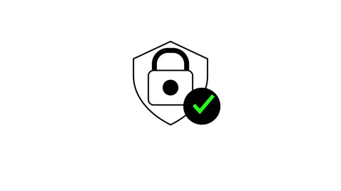 Security, safety lock icon design.Shield with padlock and check mark. Data .. Stock Footage 310755866