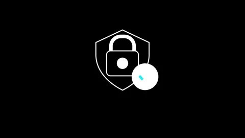 Security, safety lock icon design.Shield with padlock and check mark. Data .. Stock Footage 310755869