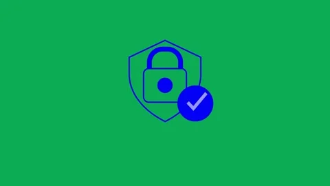 Security, safety lock icon design.Shield with padlock and check mark. Data .. Stock Footage 310755870