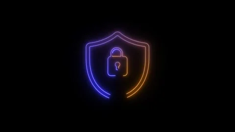Security safety protection password circle privacy animated on black backgrou Stock Footage 312874596