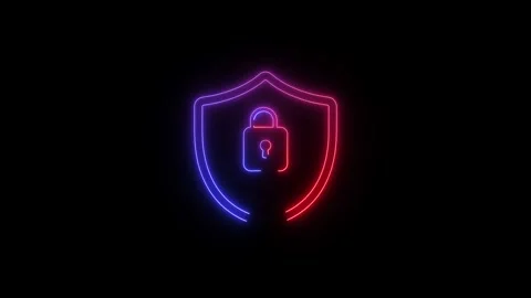 Security safety protection password circle privacy animated on black backgrou Stock Footage 312874608