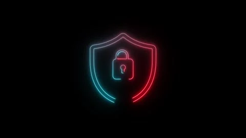 Security safety protection password circle privacy animated on black backgrou Stock Footage 312874612
