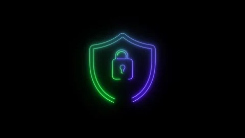 Security safety protection password circle privacy animated on black backgrou Stock Footage 313727148