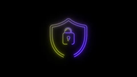 Security safety protection password circle privacy animated on black backgrou Stock Footage 313727149