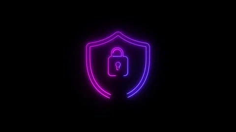 Security safety protection password circle privacy animated on black backgrou Stock Footage 313727167