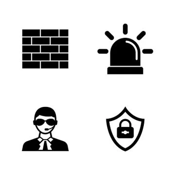 Security Safety. Simple Related Vector Icons Stockillustratie
