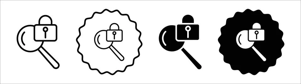 Security scan icon symbol set collection. Security scan simple vector sign .. Stock Illustration