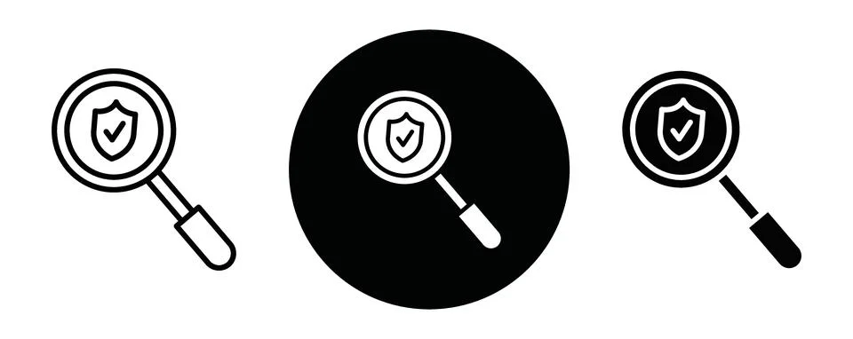 Security scan outline icon collection or set. Security scan Thin vector lin.. Stock Illustration