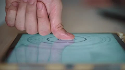 Security scanning of digital fingerprint biometrics. cyber futuristic app Stock-Footage 201364281