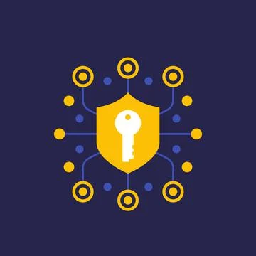 Security, secure communication and encryption icon Illustrazione stock