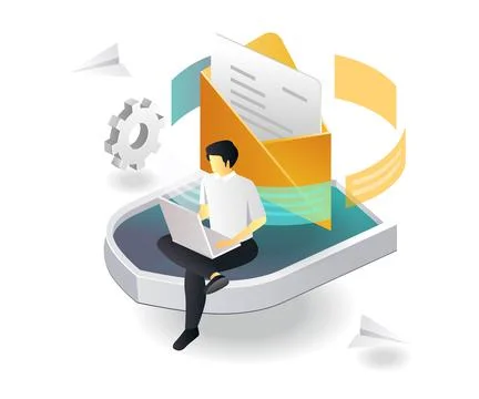 Security of sending email and data Stock Illustration