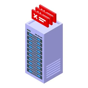 Security server icon isometric vector. Data software Stock Illustration