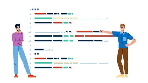 Security server logs review vector Illustrazione stock