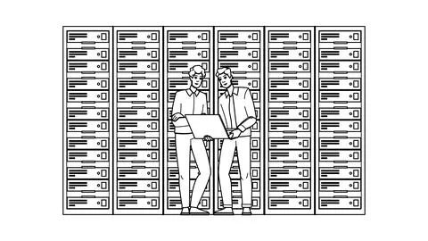 Security server maintenance vector Illustrazione stock