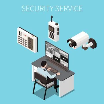 Security Service Design Concept Stock Illustration