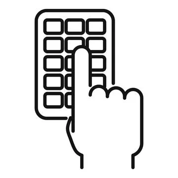 Security service pin code icon, outline style Stock-Illustration