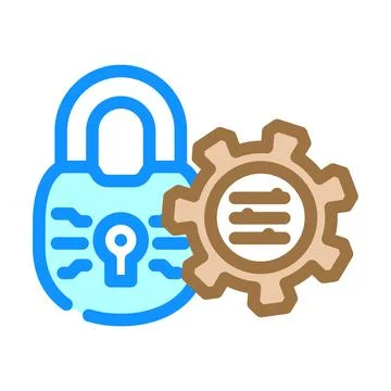 Security settings adjustment and padlock configuration Stock Illustration