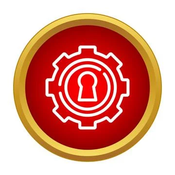 Security settings gear icon with keyhole Stock Illustration