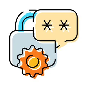 Security settings for password protection and privacy Stock Illustration