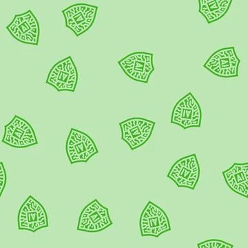 Security shield with ai deep learning glyph vector seamless pattern Stock Illustration