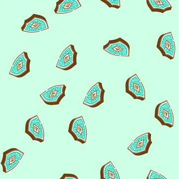 Security shield with ai deep learning isometric icon seamless pattern Stock Illustration