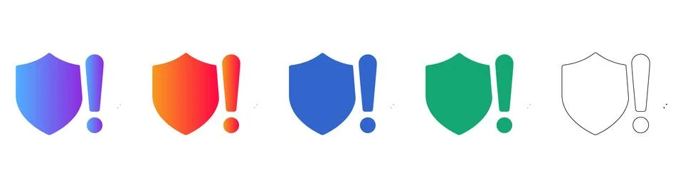 Security Shield Alert Icons Stock Illustration