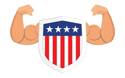 Security shield with american flag Stock Illustration