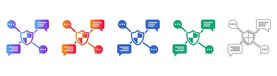 Security Shield and Chat Bubble Icons Illustrazione stock
