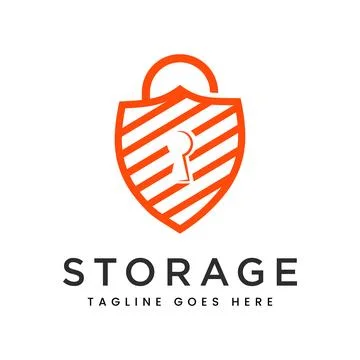 Security Shield and Cloud Lock Logo design for Digital Technology Stock Illustration