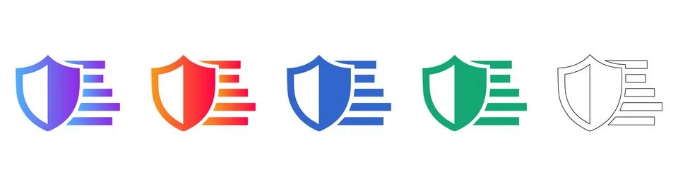 Security Shield and Data Privacy Icons Illustration