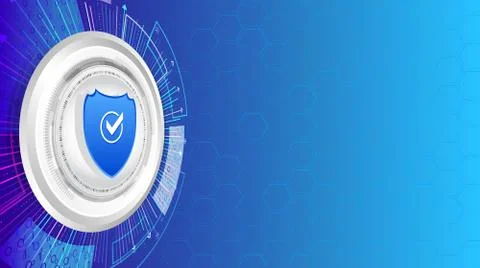 Security shield and data protection technology background. Illustrazione stock