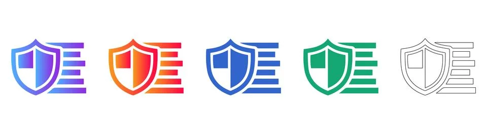 Security Shield and Data Protection Icons Stock Illustration