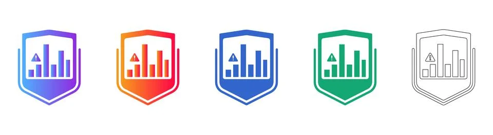 Security Shield and Data Protection Icons Stock Illustration