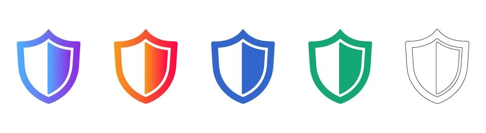 Security Shield and Protection Icon Set Stockillustratie