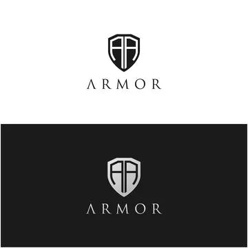 Security Shield / Armor with Initial letter AA logo design inspiration Stock Illustration