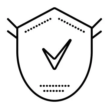 Security shield black line icon Stock Illustration