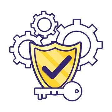 Security shield cartoon Stock Illustration